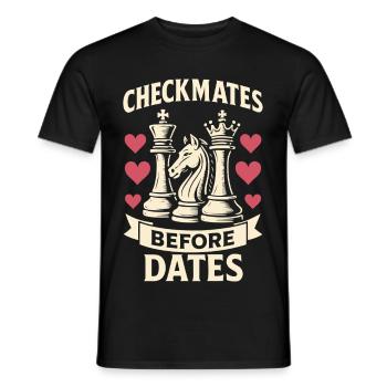 Checkmate Before Data Chess Player Fun Design - Men's T-Shirt - black - Front - AI Model Male 178 light (178cm)