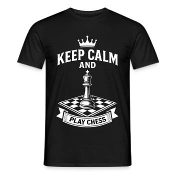 Keep calm and play chess Board game - Men's T-Shirt - black - Front - AI Model Male 178 light (178cm)