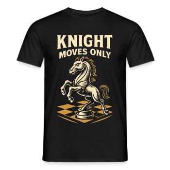 Schachspieler Ritter Bewegt Sich Nur Brettspiel - Männer T-Shirt - Schwarz - Vorne - AI Model Male 178 light (178cm)