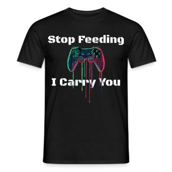 Arrêtez de jouer I Carry U - Design pour les joueurs et les enfants - T-shirt homme - noir - Devant - AI Model Male 178 light (178cm)