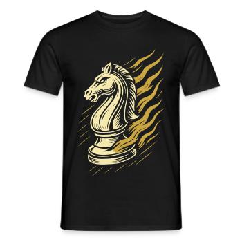 Chess Player Knight Figure Board Game - Men's T-Shirt - black - Front - AI Model Male 178 light (178cm)