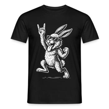 Rock Musik Metal Musik Lustiger Hase Retro Vibes - Männer T-Shirt - Schwarz - Vorne - AI Model Male 178 light (178cm)