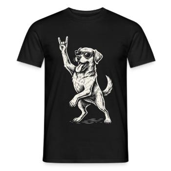 Rock Musique Chien Golden Retriever Drôle - T-shirt homme - noir - Devant - AI Model Male 178 light (178cm)