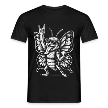 Rock Music, Butterfly, Funny, Heavy Metal - Men's T-Shirt - black - Front - AI Model Male 178 light (178cm)