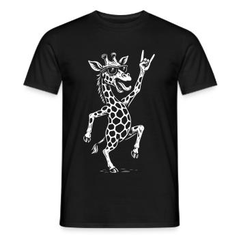 Rockmusik Giraffe Metallmusik Retro Spaß Design - Männer T-Shirt - Schwarz - Vorne - AI Model Male 178 light (178cm)
