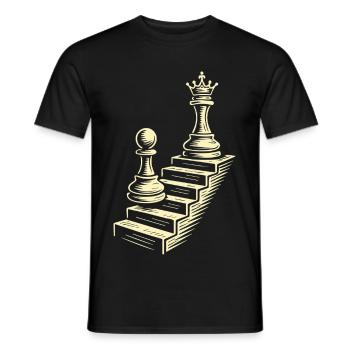 Joueur d’échecs pion à dames Journey - T-shirt homme - noir - Devant - AI Model Male 178 light (178cm)