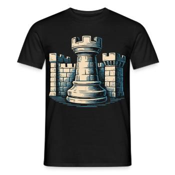 Chess Rook Fortress Schachspieler Vereinigen Sich - Männer T-Shirt - Schwarz - Vorne - AI Model Male 178 light (178cm)