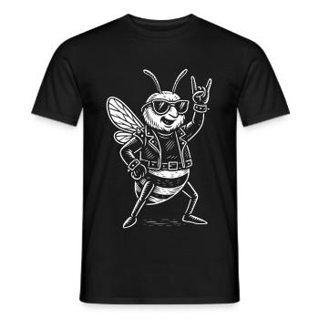Rock Music Funny Heavy Metal Bee - Men's T-Shirt - black - Front - AI Model Male 178 light (178cm)