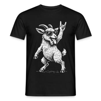 Metal Musik Pygmäen Ziege Rock Musik Heavy Metal - Männer T-Shirt - Schwarz - Vorne - AI Model Male 178 light (178cm)