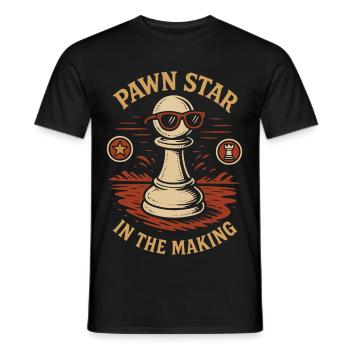 Peasant star in the making Chess player - Men's T-Shirt - black - Front - AI Model Male 178 light (178cm)