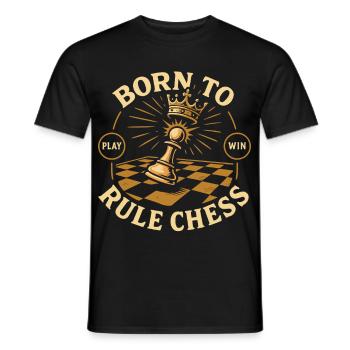 Born To Rule Chess Player King Queen - Men's T-Shirt - black - Front - AI Model Male 178 light (178cm)