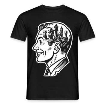 Chess Player Brain Chess Pieces - Men's T-Shirt - black - Front - AI Model Male 178 light (178cm)