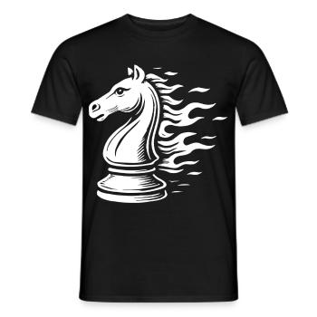 Jeu de société Chess Knight Flames - T-shirt homme - noir - Devant - AI Model Male 178 light (178cm)