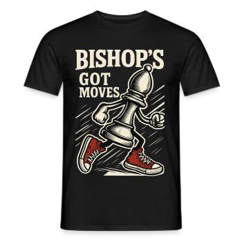 Bishop's Got Moves Chess Player Board Game - Men's T-Shirt - black - Front - AI Model Male 178 light (178cm)