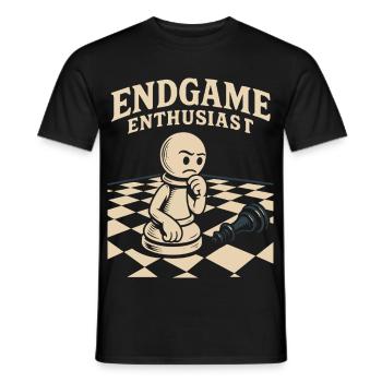 Endgame Enthusiast Chess Player Board Game - Men's T-Shirt - black - Front - AI Model Male 178 light (178cm)