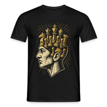 Chess Player Ghost Board Game Men Women - Men's T-Shirt - black - Front - AI Model Male 178 light (178cm)