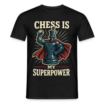 Les échecs sont mon super-pouvoir de joueur d’échecs drôle - T-shirt homme - noir - Devant - AI Model Male 178 light (178cm)