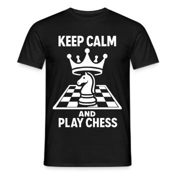Keep Calm And Play Chess Funny Chess Lovers - Men's T-Shirt - black - Front - AI Model Male 178 light (178cm)