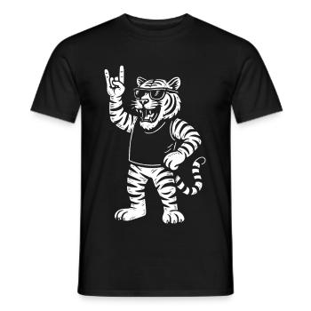 Tiger Metal Music Rock Musik Funny Heavy Metal - Männer T-Shirt - Schwarz - Vorne - AI Model Male 178 light (178cm)