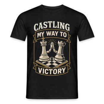 Castling - My Way to Victory - Funny Chess Set - Men's T-Shirt - black - Front - AI Model Male 178 light (178cm)