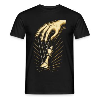 Chess player, puppet king, chess enthusiast - Men's T-Shirt - black - Front - AI Model Male 178 light (178cm)