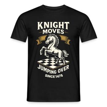 Le cavalier se déplace et saute par-dessus le joueur d’échecs - T-shirt homme - noir - Devant - AI Model Male 178 light (178cm)