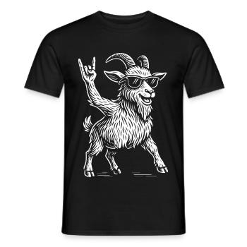 Rock Music Funny Pygmy Goat Heavy Metal - Men's T-Shirt - black - Front - AI Model Male 178 light (178cm)