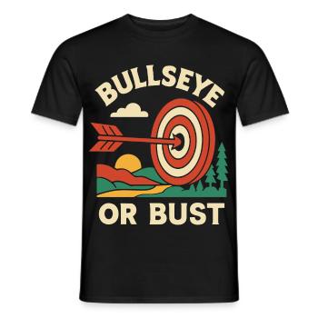 Bullseye Or Bust Archery Bow Funny - Men's T-Shirt - black - Front - AI Model Male 178 light (178cm)