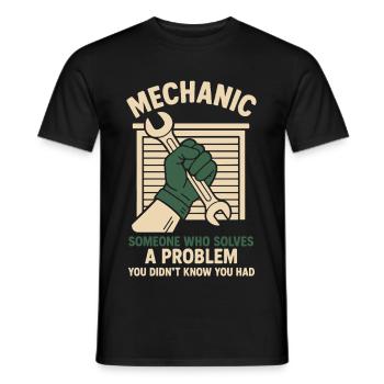 Mechaniker Problemlöser Garage Lustiger Spruch - Männer T-Shirt - Schwarz - Vorne - AI Model Male 178 light (178cm)