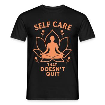 Prendre soin de soi, être conscient et méditer - T-shirt homme - noir - Devant - AI Model Male 178 light (178cm)