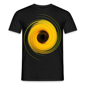 Tourbillon - spirale dorée avec trou noir - T-shirt homme - noir - Devant - AI Model Male 178 light (178cm)