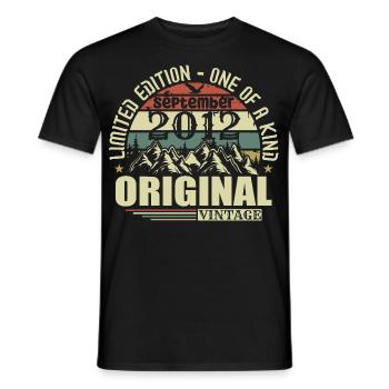 September 2012 Vintage September 2012 Birthday - Men's T-Shirt - black - Front - AI Model Male 178 light (178cm)