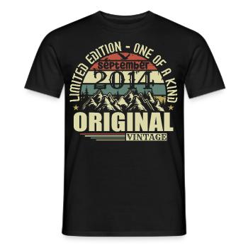 September 2014 Vintage September 2014 Birthday - Men's T-Shirt - black - Front - AI Model Male 178 light (178cm)