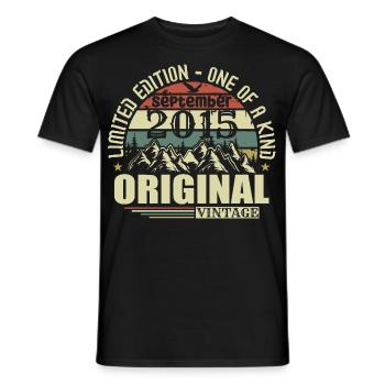 September 2015 Vintage September 2015 Birthday - Men's T-Shirt - black - Front - AI Model Male 178 light (178cm)