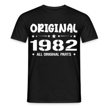 Né en 1982, Cadeau Anniversaire 1982 Original 1982 - T-shirt homme - noir - Devant - AI Model Male 178 light (178cm)