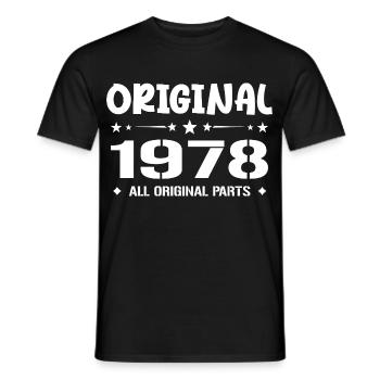 Né en 1978, Cadeau Anniversaire 1978 Original 1978 - Männer T-Shirt - Schwarz - Vorne - AI Model Male 178 light (178cm)