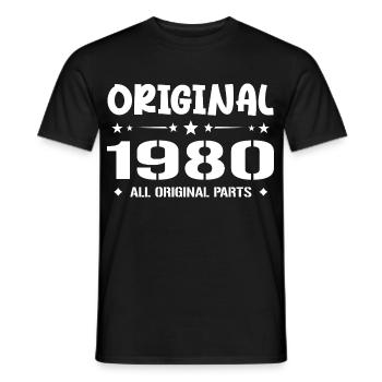 Né en 1980, Cadeau Anniversaire 1980 Original 1980 - T-shirt homme - noir - Devant - AI Model Male 178 light (178cm)