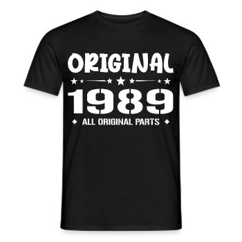 Né en 1989, Cadeau Anniversaire 1989 Original 1989 - T-shirt homme - noir - Devant - AI Model Male 178 light (178cm)
