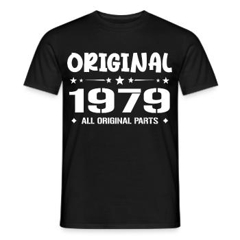 Né en 1979, Cadeau Anniversaire 1979 Original 1979 - T-shirt homme - noir - Devant - AI Model Male 178 light (178cm)