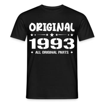 Né en 1993, Cadeau Anniversaire 1993 Original 1993 - T-shirt homme - noir - Devant - AI Model Male 178 light (178cm)