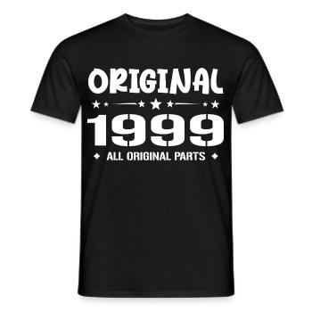 Né en 1999, Cadeau Anniversaire 1999 Original 1999 - T-shirt homme - noir - Devant - AI Model Male 178 light (178cm)