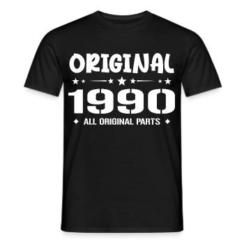 Né en 1990, Cadeau Anniversaire 1990 Original 1990 - T-shirt homme - noir - Devant - AI Model Male 178 light (178cm)