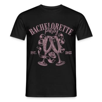 Bachelorette Party - Est. 2025 - Name eintragen - Männer T-Shirt - Schwarz - Vorne - AI Model Male 178 light (178cm)