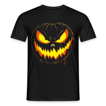 Visage de citrouille effrayant Halloween - T-shirt homme - noir - Devant - AI Model Male 178 light (178cm)