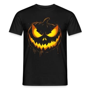 Visage de citrouille effrayant Halloween - T-shirt homme - noir - Devant - AI Model Male 178 light (178cm)