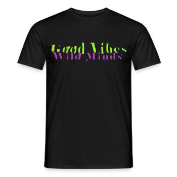 Wild Minds - Bonne humeur - T-shirt homme - noir - Devant - AI Model Male 178 light (178cm)