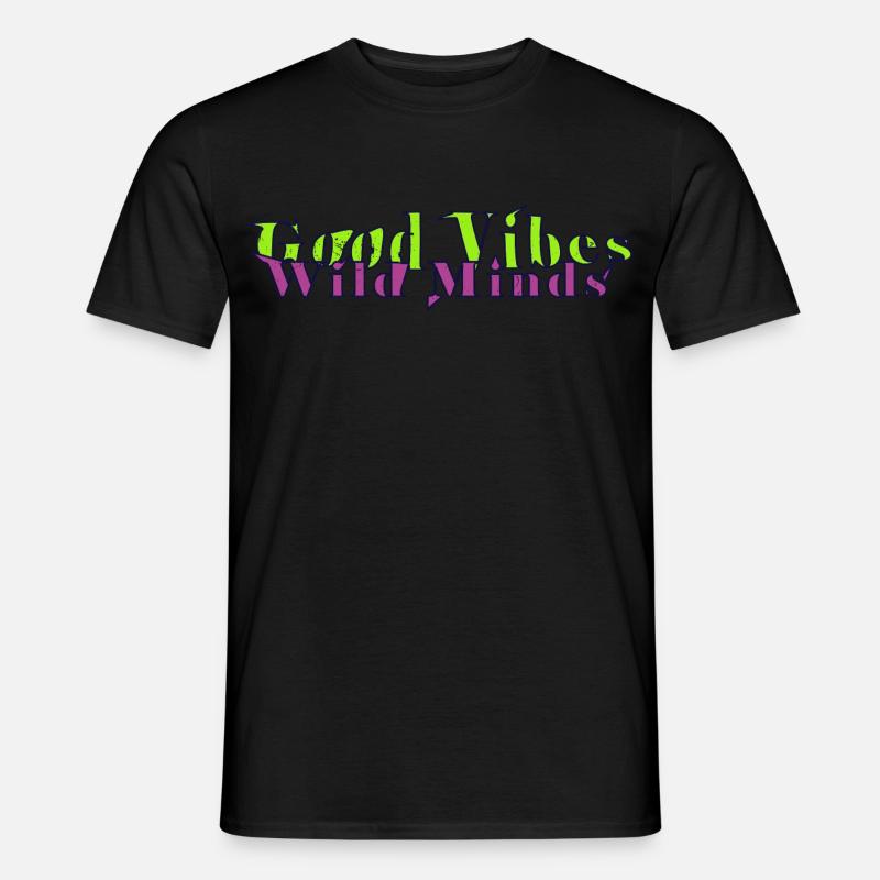 Wild Minds - Gute Laune - Männer T-Shirt - Schwarz