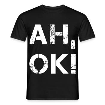 AH OK - Männer T-Shirt - Schwarz - Vorne - AI Model Male 178 light (178cm)