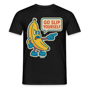 Wütende Banane mit frechem Spruch - Männer T-Shirt - Schwarz - Vorne - AI Model Male 178 light (178cm)