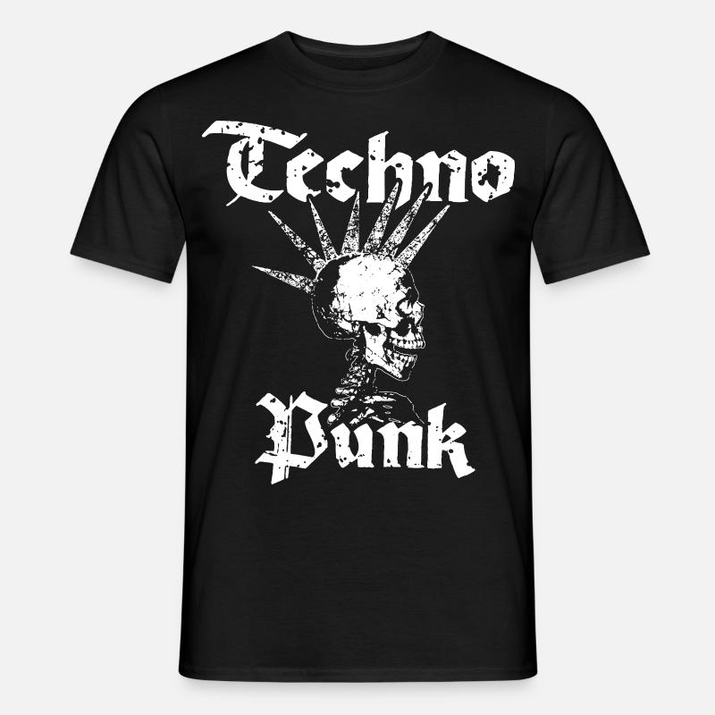 Techno Punk Skeleton - Men's T-shirt - black